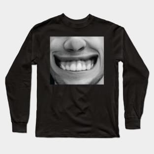 silly smile face mask for men |  funny face mask with mouth | face mask funny design Long Sleeve T-Shirt